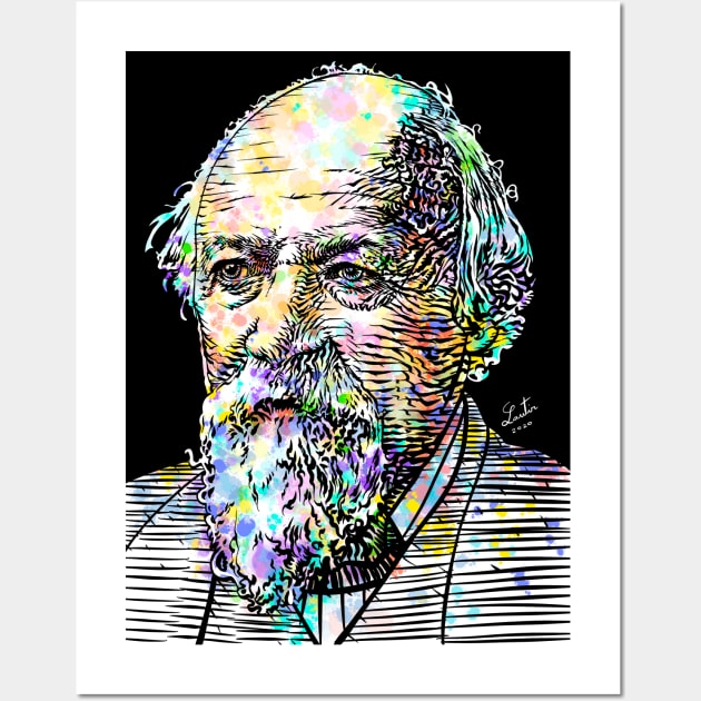 ROBERT BROWNING watercolor and ink portrait Wall Art by lautir